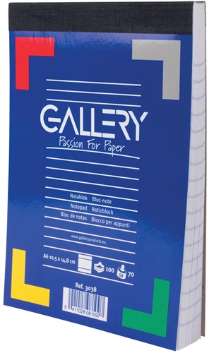 Gallery notitieblok, ft A6, gelijnd, blok van 100 vel-2