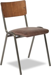 Stoel Santorini rug van multiplex en zitting gestoffeerd