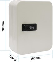 Sleutelkast met combinatieslot, voor 30 sleutels, wit-2