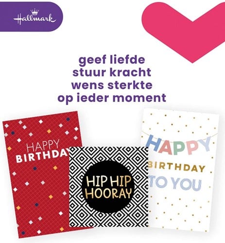 Hallmark navulset wenskaarten, verjaardag (Engels), pak van 6 stuks
