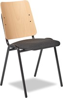 Stoel Paros houten rug en zitting gestoffeerd