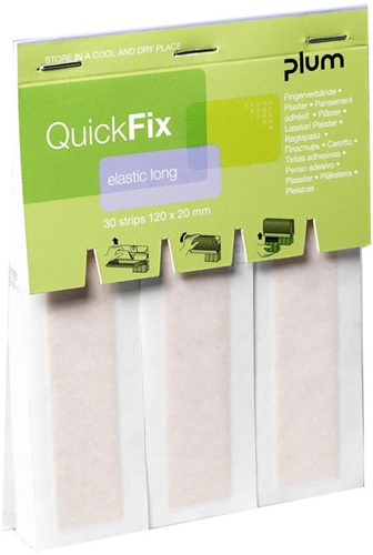 Plum QuickFix navulling voor pleisterautomaat, 30 elastische pleisters, ft 120 x 20 mm