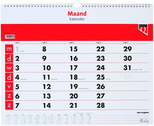 Maandkalender 2025 Quantore