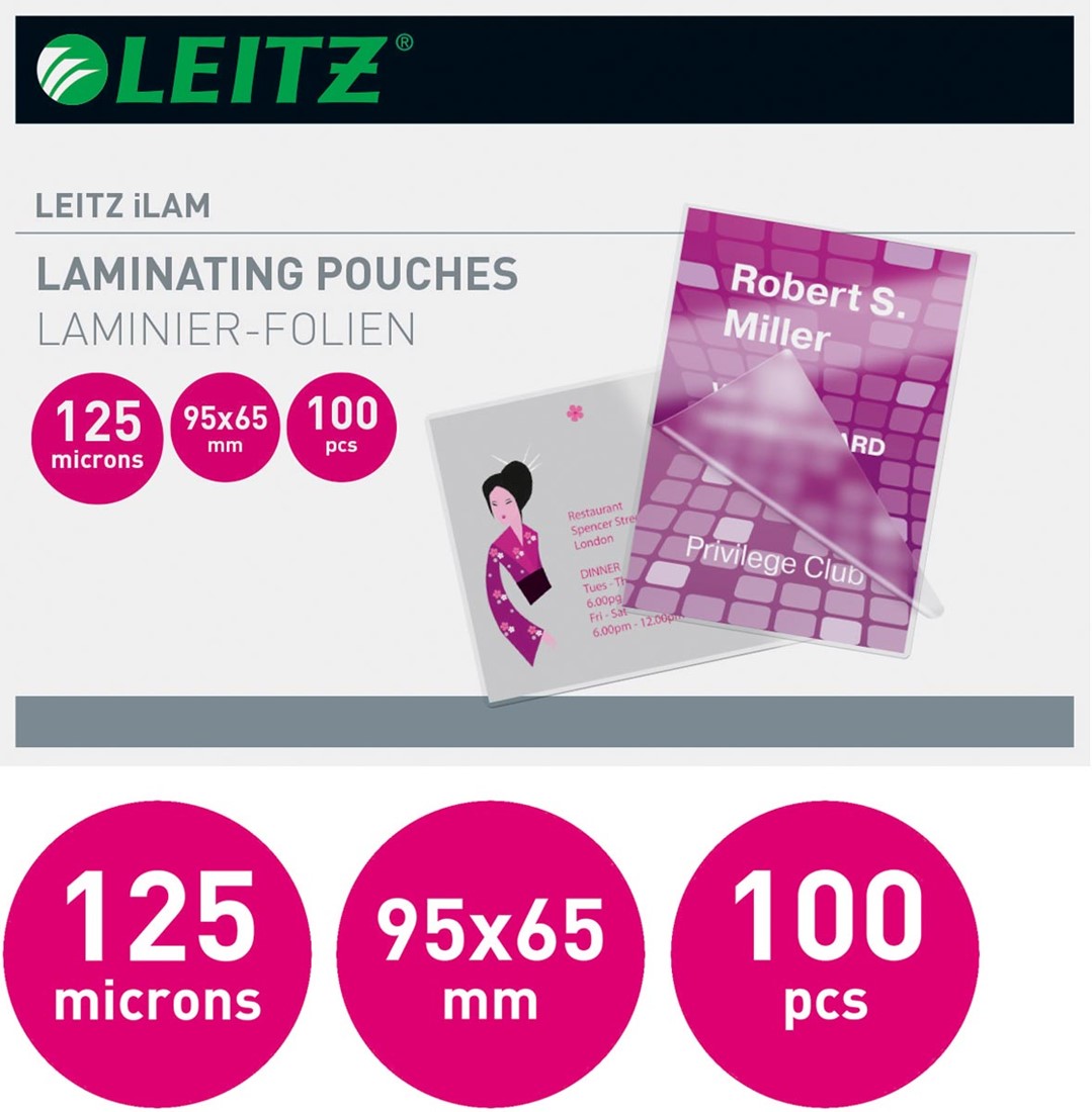 100 pochettes à plastifier badge 65 x 95 mm brillantes (de 80 à 250