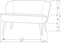 Sara Bankje Fluweel Raspberry-3