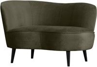 Sara Lounge Fauteuil Links Fluweel Warm Groen