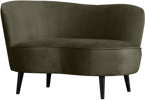 Sara Lounge Fauteuil Links Fluweel Warm Groen