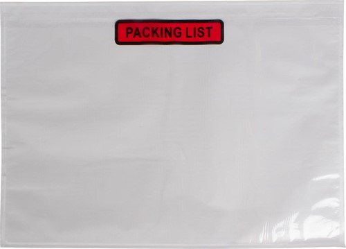 Paklijstenvelop Dokulops C4, ft 322 x 225 mm, doos van 500 stuks, tekst: packing list