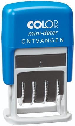 Woord-datumstempel Colop Printer Mini S 160/L2 ontvangen blauw