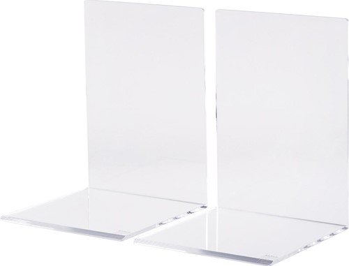 MAUL boekensteun acryl 10X10x13cm set 2 helder transparant-2