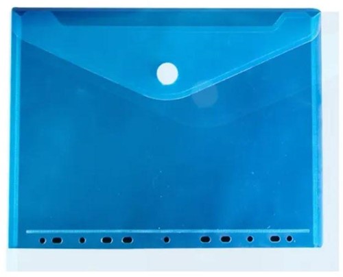 Documentenmap, met velcro sluiting, ft A4, geperforeerd, blauw, pak van 10 stuks