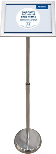 Europel info vloerstandaard Economy, lijst 25 mm, A4, zilver-2