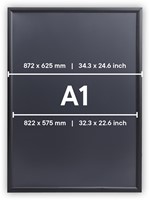 Europel Clicklijst Economy, lijst 25 mm, ft A1, zwart-2