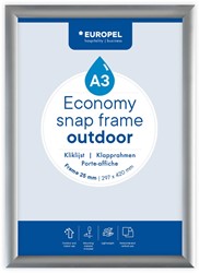 Europel clicklijst Economy, waterdicht, lijst 25 mm, ft A3, zilver