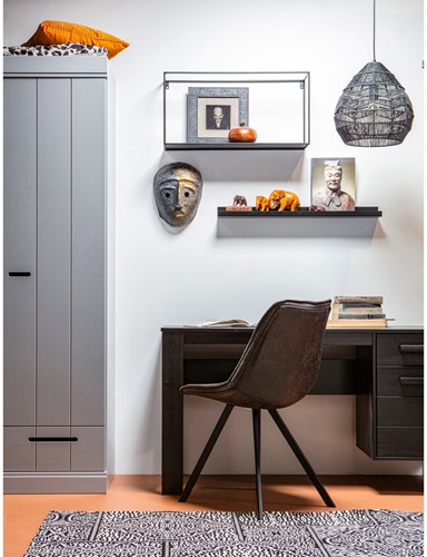 Connect 2 Deurs Kledingkast + Lade Betongrijs [Fsc]-2