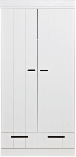 Connect 2 Deurs Kledingkast + Lade Wit [Fsc]-3
