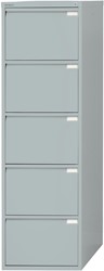 Bisley hangmappenkast, ft 151 x 47 x 62,2 cm (h x b x d), 5 laden, zilverkleurig