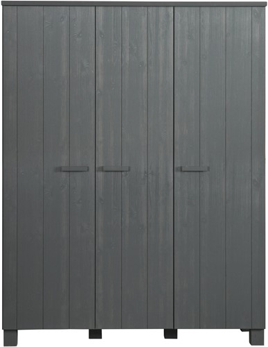 Dennis 3-Deurs Kast Grenen Steel Grey Geborsteld [Fsc]-2