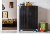 Bruut 2-Drs Kast Grenen Geborsteld Diepzwart [Fsc]-2