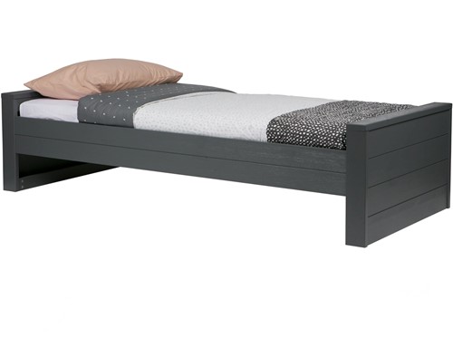 Dennis Bed 90X200 Cm Grenen Steel Grey Geborsteld [Fsc]