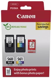 Canon inktcartridge PG-560/CL-561, 180 pagina's, OEM 3713C008, 4 kleuren