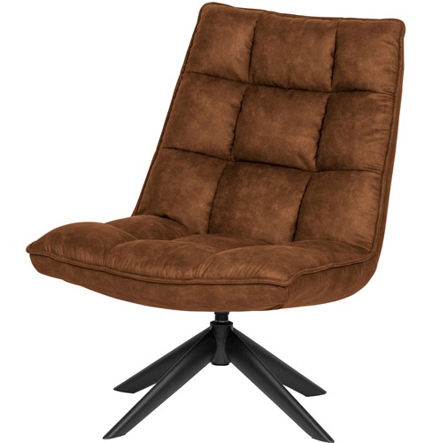 Jouke Draaifauteuil Leerlook Cognac