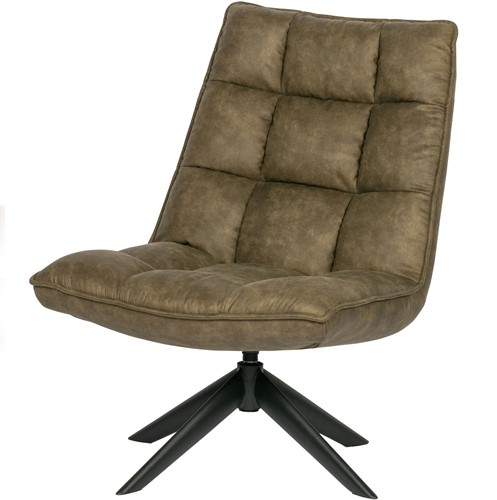 Jouke Draaifauteuil Leerlook Groen