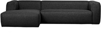 Bean Hoekbank Links Incl. Kussens Donkergrijs Gemeleerd-2