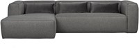 Bean Hoekbank Links Incl. Kussens Middengrijs Gemeleerd