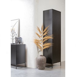 New Gravure Dressoir 200 Cm Grenen Zwart [Fsc]-2