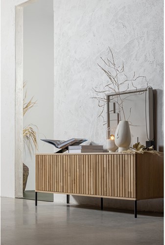 New Gravure Tv Meubel 150 Cm Eiken Blanke Lak [Fsc]-2