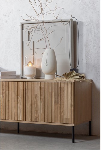 New Gravure Tv Meubel 150 Cm Eiken Blanke Lak [Fsc]-3