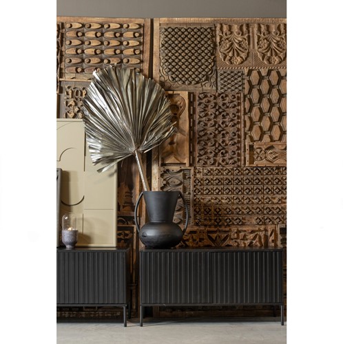 New Gravure Tv Meubel 150 Cm Grenen Zwart [Fsc]-3