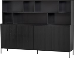 New Gravure Wandkast Grenen Zwart [Fsc]