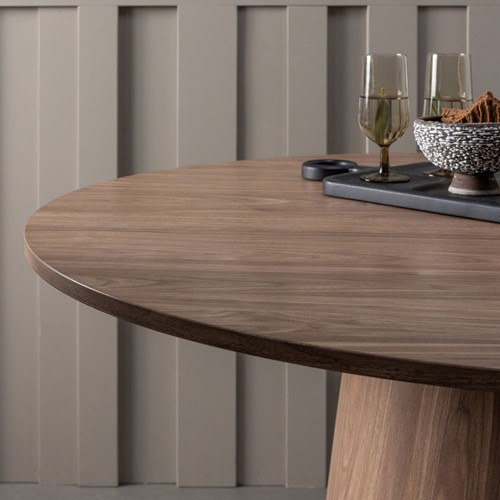 Maan Eettafel Rond Mdf Walnoot O120Cm-3