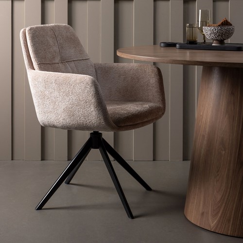 Maan Eettafel Rond Mdf Walnoot O120Cm-2