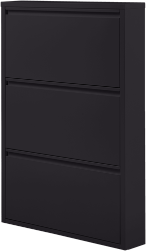 Sabine 3-Vaks Schoenenkast Metaal Zwart