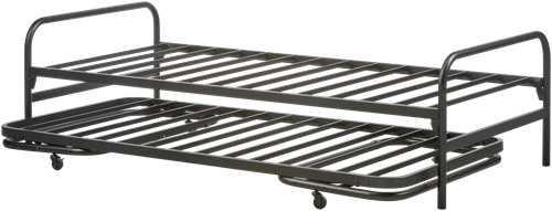 Lucy Eenpersoonsbed Met Onderschuifbed Metaal Zwart 90X200Cm