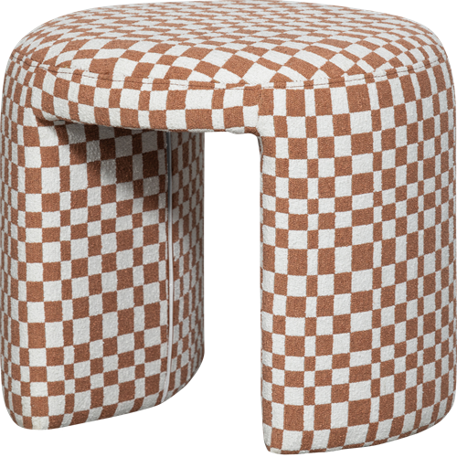 Charlie Gestoffeerde Kruk Ruit Dessin Oranje