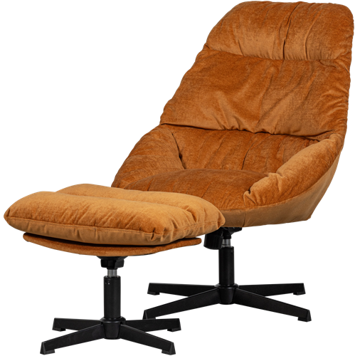 Yaro Draaibare Fauteuil Met Hocker Ginger