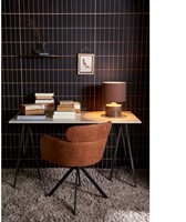 Fenne Draaibare Eetkamerstoel Leerlook Cognac-2