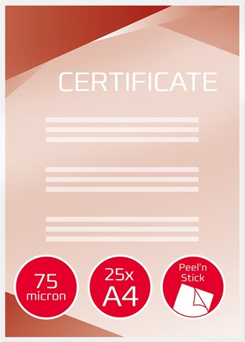 GBC Peel'n Stick lamineerhoes ft A4, 150 micron (2 x 75 micron), mat, pak van 25 stuks-2