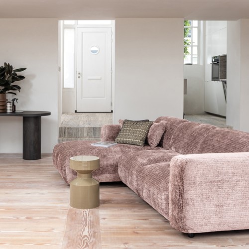 Cloud Chaise Longue Bank Links Chenille Taupe/Roze-3