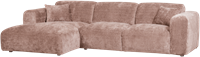 Cloud Chaise Longue Bank Links Chenille Taupe/Roze