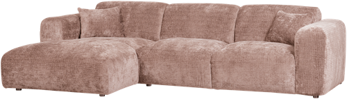 Cloud Chaise Longue Bank Links Chenille Taupe/Roze