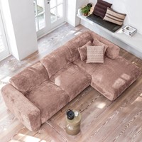 Cloud Chaise Longue Bank Links Chenille Taupe/Roze-2