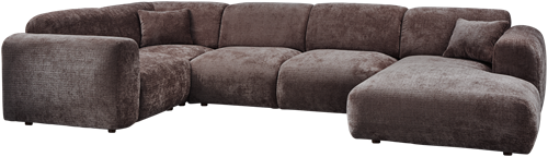 Cloud Hoekbank Links Geweven Chenille Warm Bruin