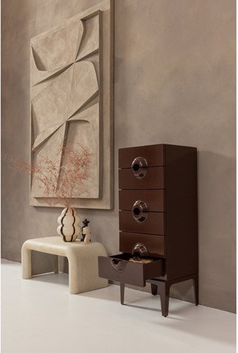 Merge Ladekast 6 Lades Hout Bruin/Rood-3