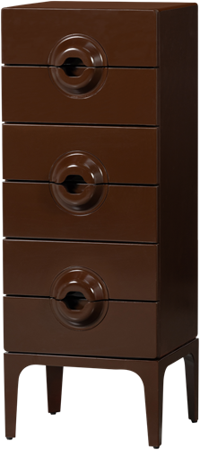 Merge Ladekast 6 Lades Hout Bruin/Rood