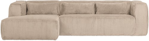 Bean Hoekbank Links Grove Ribstof Travertin-3